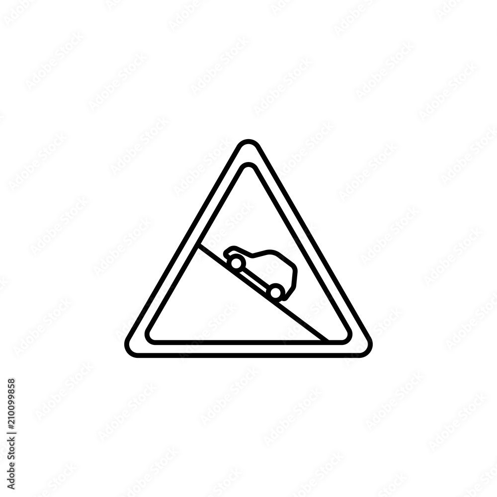 Poster rising sign icon. element of traffic signs icon for mobile concept and web apps. thin line rising si