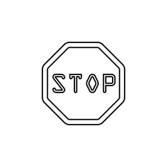 stop sign icon. Element of traffic signs icon for mobile concept and web apps. Thin line stop sign icon can be used for web and mobile