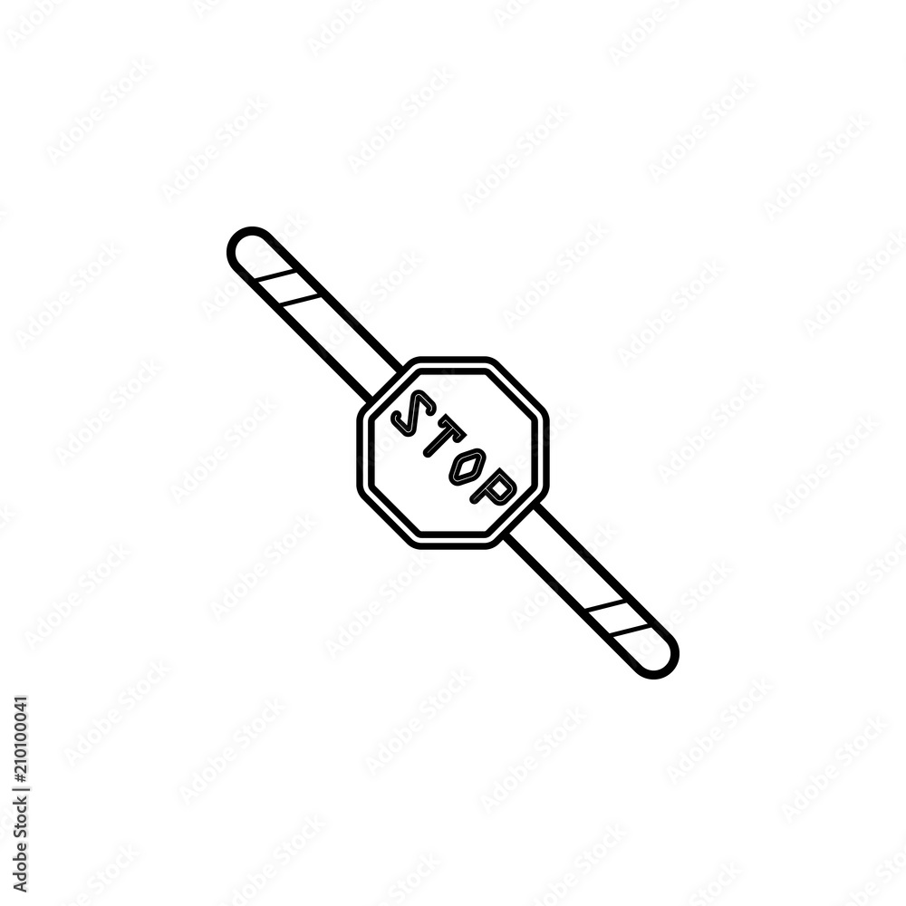 Poster stop sign on the barrier icon. element of traffic signs icon for mobile concept and web apps. thin l