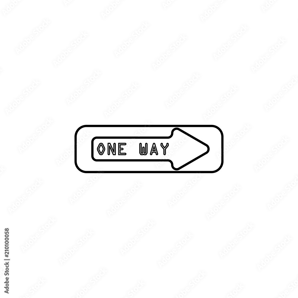 Poster sign one way icon. element of traffic signs icon for mobile concept and web apps. thin line sign one