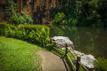 Fototapeta na wymiar Butik Batok Cliffs and Reservoir on a hill in Singapore