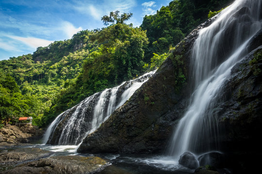 Smooth Flowing Waterfall Scene in Philippines