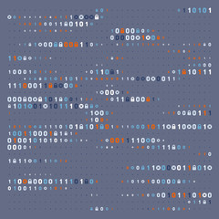 Streaming abstract binary code background. Data and technology, decryption and encryption. Coding or Hacker concept.