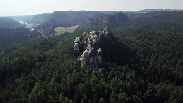 Landscape aerial view of Saxon Switzerland