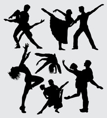 Couple ballet dance silhouette. Good use for symbol, logo, web icon, mascot, sticker, or any design you want.