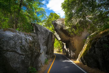 Fotobehang Road Passing Through Granite Arch Rock Entrance in Yosemite National Park © nathanallen