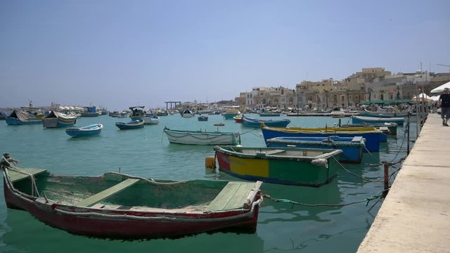 beautiful boats at marsaxlokk, Malta.