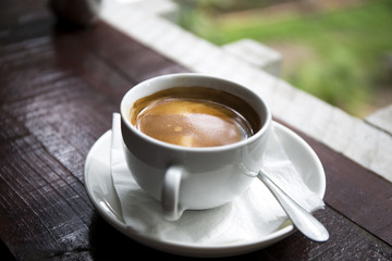 Delicious morning espresso coffee