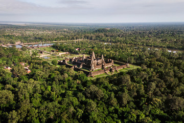 Aerial view of Angkor Wat temple, Siem Reap, Cambodia.