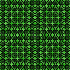 simple geometric shapes. vector seamless pattern. green and black colors. abstract repetitive background. textile paint. fabric swatch. wrapping paper