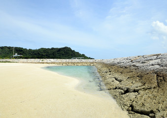 The ocean of the island of power spot going from Okinawa.