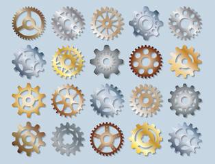 Gear vector illustration mechanics gearing web development shape work cog engine wheel equipment machinery element