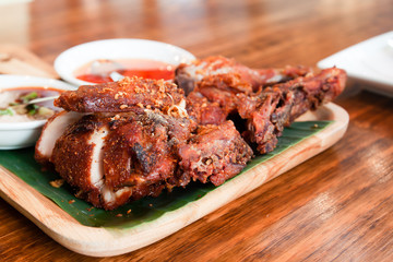 Grilled chicken with spicy sauce, Thai style food, Street food
