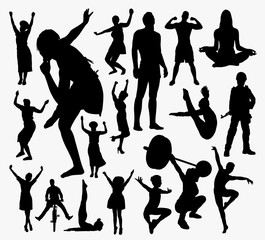 People activity silhouette. Good use for symbol, logo, web icon, mascot, sign, sticker, or any design you want.