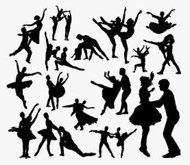 Ballet couple dance silhouette. Good use for symbol, logo, web icon, mascot, sign, or any design you want.