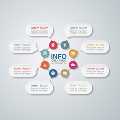 Vector infographic template for diagram, graph, presentation, chart, business concept with 8 options.