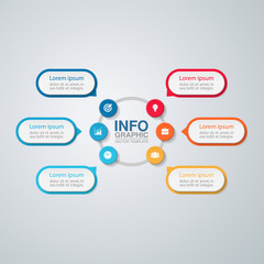 Vector infographic template for diagram, graph, presentation, chart, business concept with 6 options.