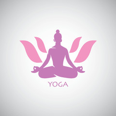Indian Yoga Lotus Logo Vector Illustration Design Template