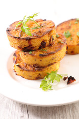 polenta galette and vegetable