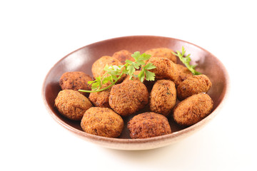 fried falafel isolated on white