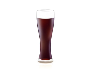 3D illustration glass of light beer  isolated on white background