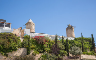 Fototapeta na wymiar The Old Town Skyline in Palma Majorca