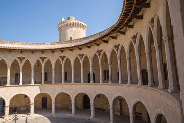 Naklejka premium Old fortified castle high above Palma in Majorca