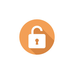 Padlock unlock icon flat vector design