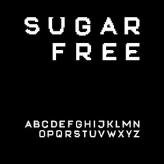 Fototapeta premium Pixel sans serif font in uppercase