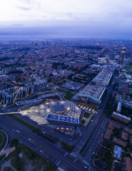 Fototapeta premium Milan cityscape, aerial view at dusk