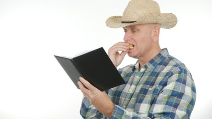 Starved Farmer Read From Agenda And Eat A Sandwich