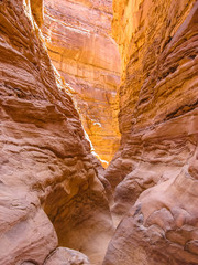 Spectacular deep gorge of Colored Canyon, near Mount Sinai and Nuweiba, Sinai Peninsula in Egypt.