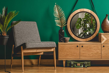 Green vintage room interior concept