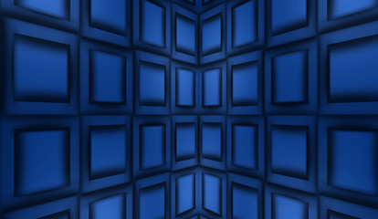 Abstract blue background, metal panels