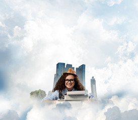 Creative inspiration of young female writer.