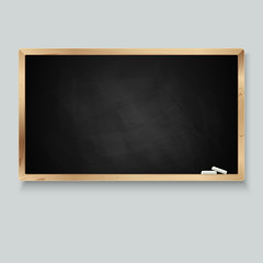 Blackboard for message with chalk. Vector illustration