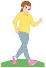 ウオーキングをする女性