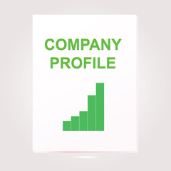 White cover papers of company profile design with illustration