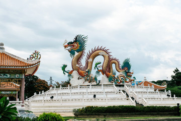 Dragon statue landmark in Nakornsawan. Thailand