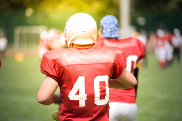 American football players in action