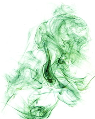 Green smoke on white background