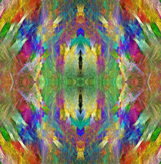 Rainbow crystal texture. Bright multicolored background. Fractal abstraction. Symmetrical seamless pattern