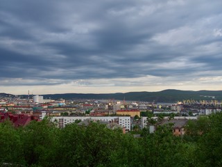Murmansk, Russia. city landscape with a view of the Kola Bay