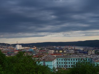 Murmansk, Russia. city landscape with a view of the Kola Bay