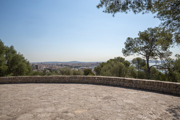 View from the Old fortified castle high above Palma in Majorca