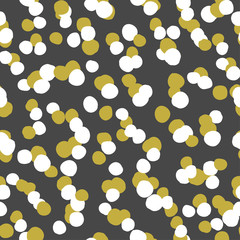 Polka dot seamless pattern. Hand hatching. Brushwork. Geometric background. Scribble texture. Тextile rapport.