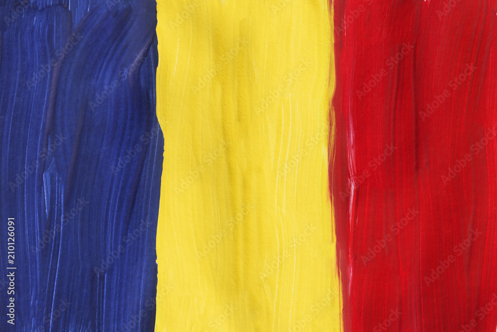 Wall mural Painted Romanian flag