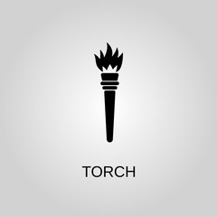 Torch icon. Torch symbol. Flat design. Stock - Vector illustration