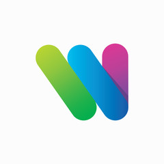 Letter W Colourful