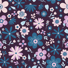 Amazing floral vector seamless pattern of flowers